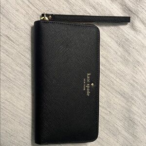 Kate Spade Black Textured Wristlet Wallet